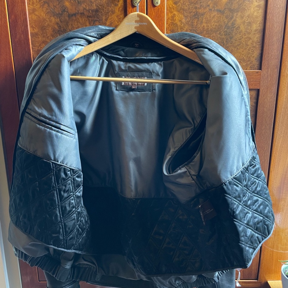 Johnston & Murphy Black Bomber Jacket with Removable Vest